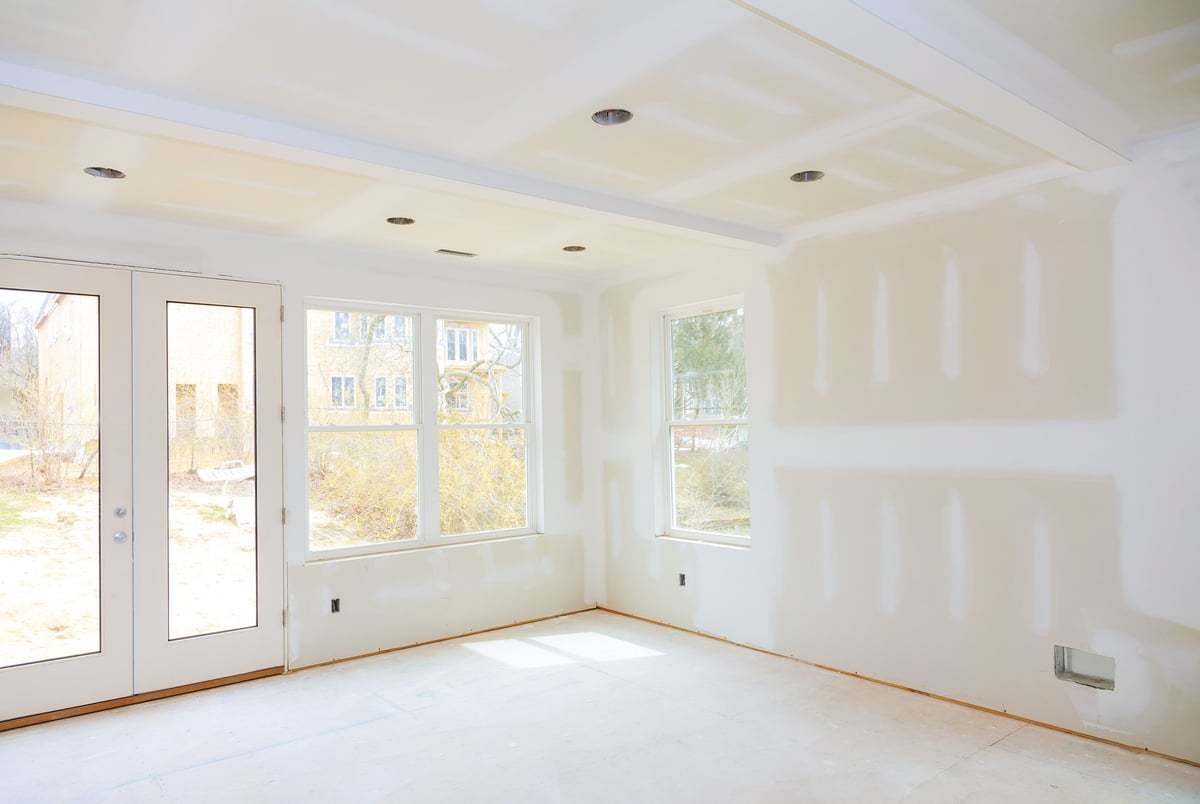 Construction building industry new home construction interior drywall tape a new home before installing